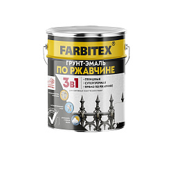 Грунт-эмаль по ржавчине 3 в 1 Farbitex, алкидная, глянцевая, 5 кг, RAL 7004, светло-серая