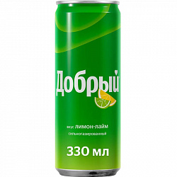 Напиток Добрый Лимон-Лайм газ. 0,33л ж/б