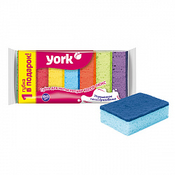YORK Губка для мытья посуды Колор ЛЮКС 6+1 шт.
