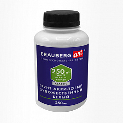 Грунт акриловый художественный Brauberg art classic белый, бутылка 250 мл