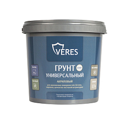 Грунтовка по дереву Veres, матовая, белая, 2,7 л