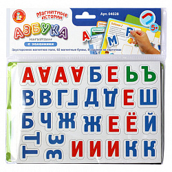Игра магнитная "АЗБУКА МАГНИТНАЯ С ЗАДАНИЯМИ", 71 элем., 10 КОР, 04028