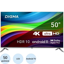 Телевизор Digma DM-LED50UBB41, UHD, смарт (Android TV)