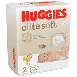 HUGGIES Элит Софт Подгузники 2 (4-6 кг) 20шт