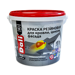 Краска резиновая Dali, глубокоматовая, 6 кг, черная