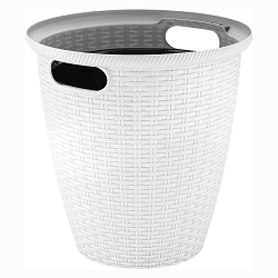 Кашпо напольное InGreen Rattan, с внутренним горшком, 50 л, белоснежный жасмин