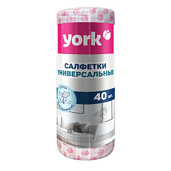 YORK Салфетки вискозные Тюльпан Премиум в рулоне 40шт (25х40 см) NEW