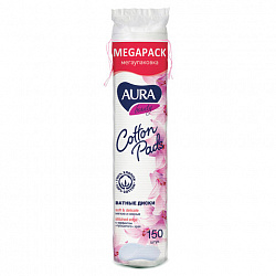 Ватные диски Aura двусторонние 150 шт