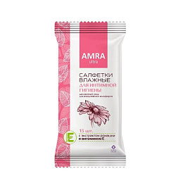AMRA Салфетки влажные для интимной гигиены, женские 15 шт.