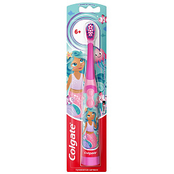 COLGATE Электрич. зубн. щетка Детская "Mermaid", "StarSmile" для детей старше 6 лет, на батарейках, супермягкие