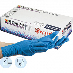 Перчатки латекс Deltagrip High Risk (XL) 25пар./уп,ПС