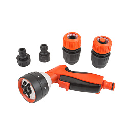 Набор для полива 3/4" Жук №1, пистолет Эрго 7 режимов, фитинги 1/2" - 3/4"