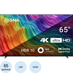 Телевизор Digma DM-LED65UBB33, UHD, смарт (Яндекс.ТВ)