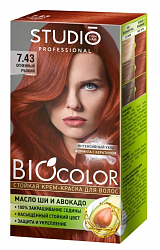 Biocolor 50/50/15мл Крем-краска для волос 7.43 Огненный рыжий