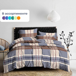 Постельное белье 1,5сп полисатин 80г/м2 (нав.60х60 1 шт.), ассорти