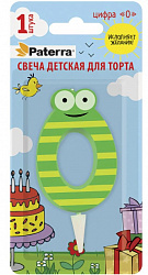 Свеча для торта Paterra Детская цифра 0