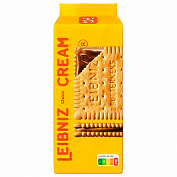 LEIBNIZ 190г Печенье-сэндвич сливочное Cream Choco с шоколадной начинкой, ПОЛЬША