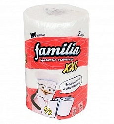 HAYAT "Familia" Бумажные полотенца XXL белые двухслойные, 1шт
