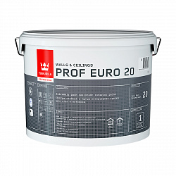 Краска для влажных помещений Tikkurila Prof Euro 20 (Проф Евро 20), 9 л, белая, база A