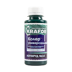 Колер универсальный Krafor №14, изумруд, 100 мл