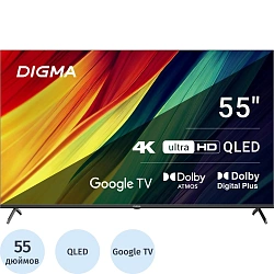 Телевизор Digma DM-LED55UQB31, QLED, смарт (Google TV)