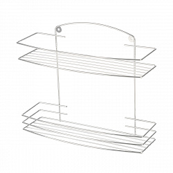 Полка для ванной Рыжий кот Lecco, 2-х ярусная, 35 x 27 x 13 см, хром