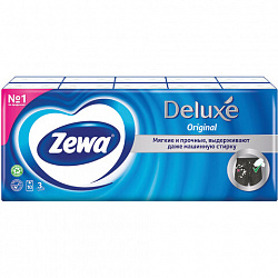 ZEWA 10шт Платочки бумажные Delux 3-х слойные