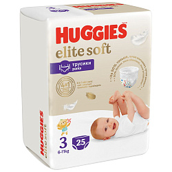 HUGGIES Элит Софт Трусики-Подгузники 3 (6-11кг) 25 шт