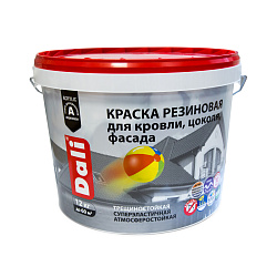 Краска резиновая Dali, глубокоматовая, база A, белая, 12 кг