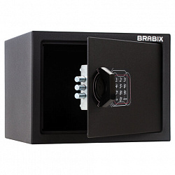 Сейф мебельный BRABIX "SF-230EL", 230х310х250 мм, электронный замок, черный, 291147, S103BR211614