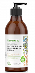 SYNERGETIC 380мл натуральный крем для рук и тела Карамельное яблоко и ваниль