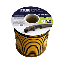 Уплотнитель промышленный D-профиль Tytan Professional, 21 x 15 мм, бухта 50 м, черный