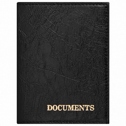 Обложка для автодокументов STAFF "Profit", экокожа, "DOCUMENTS", черная, 237181