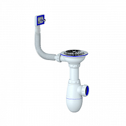 Сифон бутылочный Unicorn B410P, с выпуском 3 1/2" x 40 мм, с прямоугольным переливом