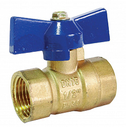 Кран шаровой латунный RM-L 1/2" бабочка, гайка-гайка