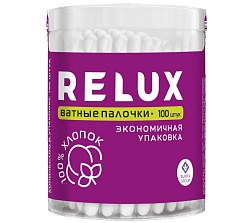 RELUX Ватные палочки (цилиндр) 100 шт.