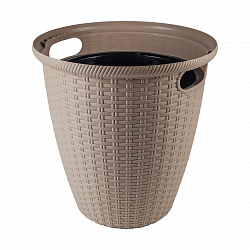Кашпо напольное InGreen Rattan, с внутренним горшком, 20 л, молочный шоколад