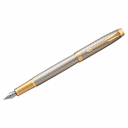 Ручка перьевая Parker "IM Premium Warm Silver GT" синяя, 0,8мм, подарочная упаковка