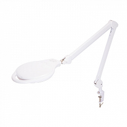 Лупа на струбцине REXANT, круглая, 5D, с подсветкой 96 LED, теплый и холодный свет, белая