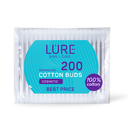LURE Ватные палочки п/э пакет 200шт