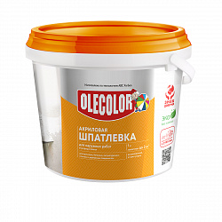Шпатлевка для наружных работ Olecolor, акриловая, 0,9 кг, белая