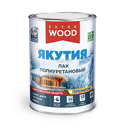 Лак для древесины Wood Extra Якутия, полиуретановый, глянцевый, 0,9 л