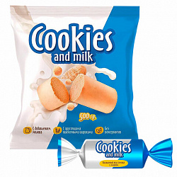 COOKIES AND MILK 500г Батончики шоколадные молочные со сливочным печеньем