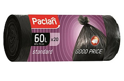 Paclan Мешки для мусора STANDART 60л 60 х 72см 20шт. (ПНД) (чер.)