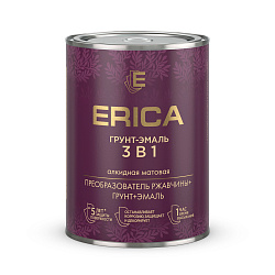 Грунт-эмаль по ржавчине 3 в 1 Erica, 0,8 кг, коричневая