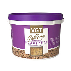 Декоративная штукатурка роллерная VGT Gallery с эффектом короеда, крупнозернистая, 18 кг