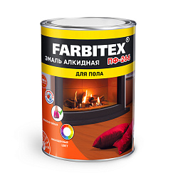 Эмаль ПФ-266 для пола Farbitex, алкидная, глянцевая, 0,8 кг, желто-коричневая