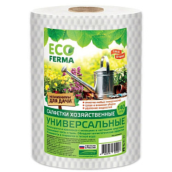 ECO Ferma №140 Сухие салфетки универсальные 22х23 спанлейс 45г/м2 рулон б. соты