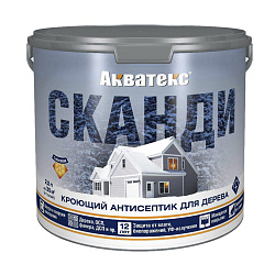 Антисептик для дерева Акватекс Сканди 65107, кроющий, полуматовый, база C, бесцветный, 2,5 л