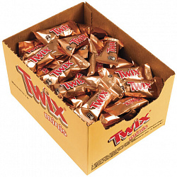 Конфеты шоколадные Twix minis, весовые, 1 кг, картонная упаковка, 57237